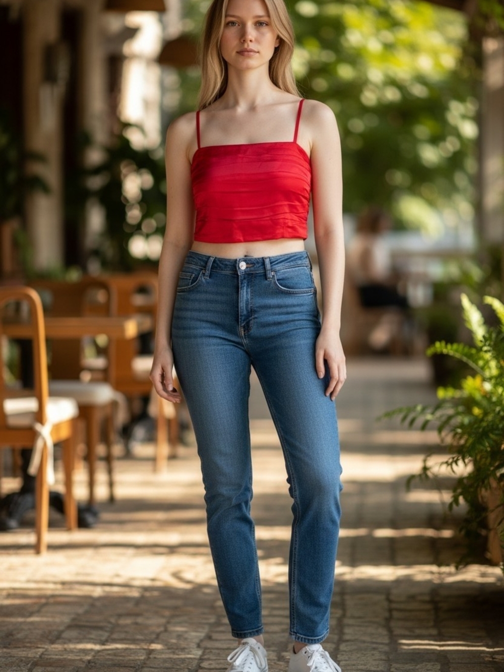 Zara Red Cropped Top Features Distinct Ruched Design And Satin Finish